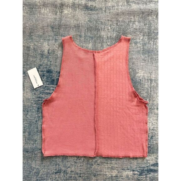 NWT! American Eagle Pink Mixed Knit Crop Top Small - Picture 2 of 7